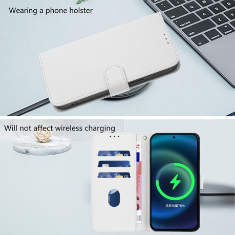 Чехол-книжка Skin Feel Solid Color Leather для Infinix Hot 50 Pro+ - білий