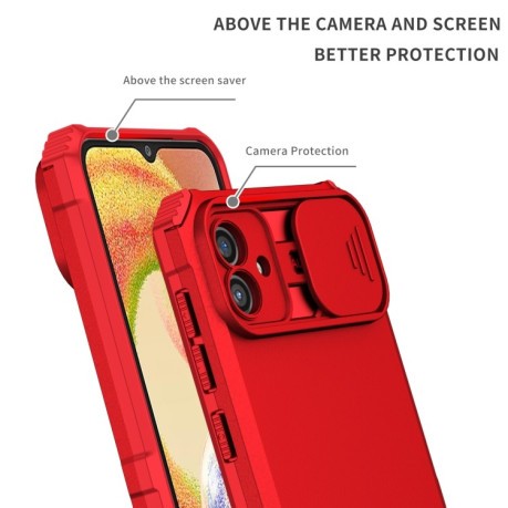 Протиударний чохол Stereoscopic Holder Sliding для Samsung Galaxy A04 4G - червоний
