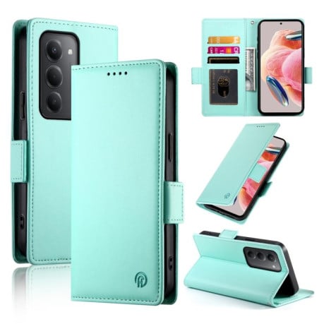 Чохол-книжка Side Buckle Magnetic Frosted Leather на Xiaomi Redmi 15 5G / 4G EU 171mm - зелений