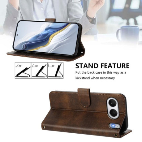 Чехол-книжка Line Splicing эко-кожа Ретро на OnePlus Nord 4 - коричневый