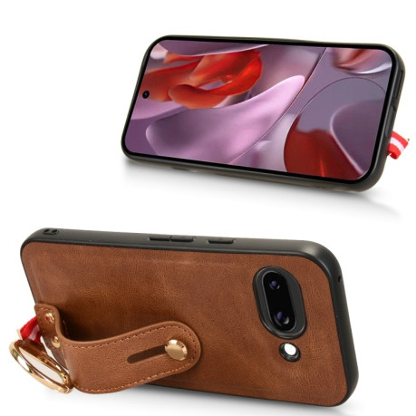 Протиударний чохол Wristband Leather Back для Google Pixel 9a - коричневий