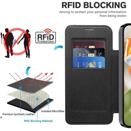 Чохол-книжка Shield MagSafe RFID Anti-theft Leather для Google Pixel 9 Pro XL - чорний