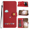 Чохол-книжка Cartoon Cats Leather для Xiaomi Poco X6 Pro - червоний