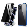 Двосторонній скляний магнітний чохол R-JUST Four-corner для iPhone 12 Pro Max - синьо-сірий