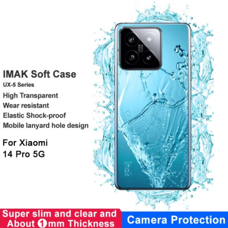 Противоударный чехол IMAK UX-5 Series на Xiaomi 14 Pro 5G - прозрачный