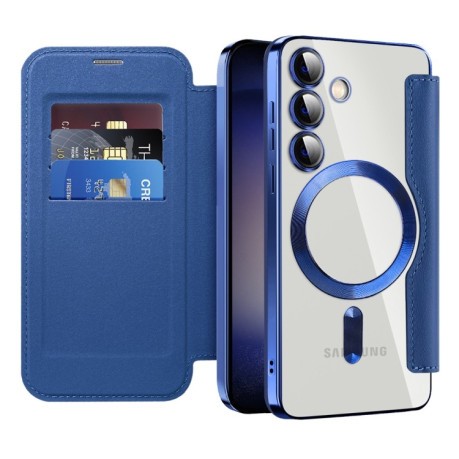 Чохол-книжка Shield MagSafe RFID Anti-theft Leather для Samsung Galaxy S25 5G - синій