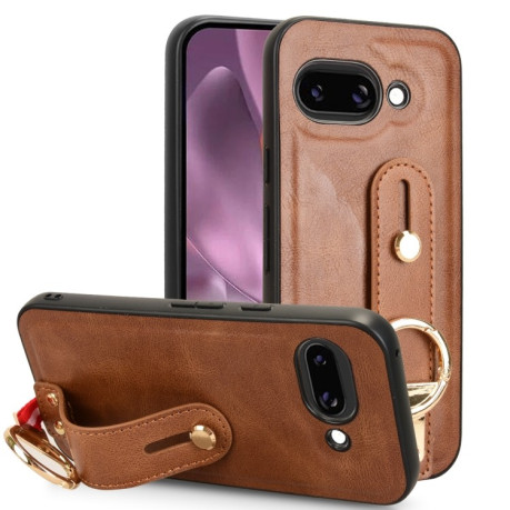 Протиударний чохол Wristband Leather Back для Google Pixel 9a - коричневий