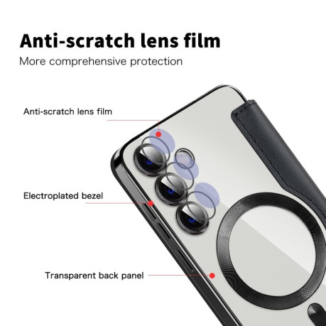 Чохол-книжка Shield MagSafe RFID Anti-theft Leather  для Samsung Galaxy S25+ 5G - чорний