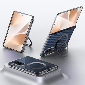 Чохол Sulada Kevlar з MagSafe-тримачем на Samsung Galaxy Fold8 5G — синій