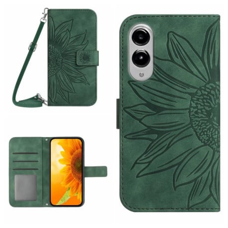 Чохол-книжка Skin Feel Sun Flower для Samsung Galaxy S25 Edge 5G - зелений