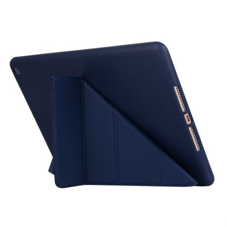 Чехол- книжка Solid Color Trid-fold Deformation Stand на iPad 9/8/7 10.2 (2019/2020/2021) -синий