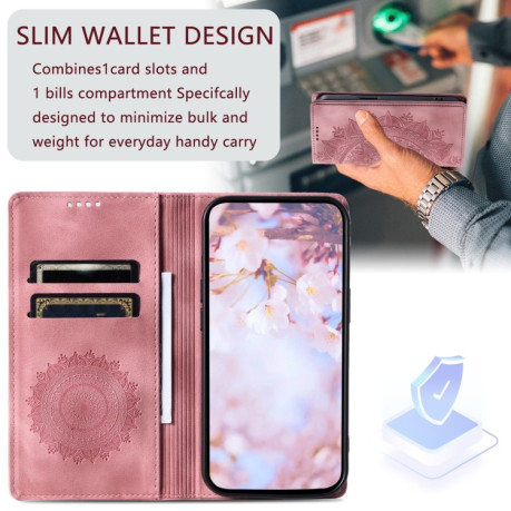 Чохол-книжка Totem Embossed Magnetic Leather для Xiaomi 15 - рожеве золото