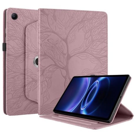 Чехол-книжка Tree Life Embossed Rotation Leather на Xiaomi Redmi Pad 2 SE 9.7 2026 — розово-золотой
