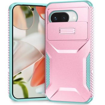 Протиударний чохол Sliding Camshield для Google Pixel 9a - Pink + Grey Green