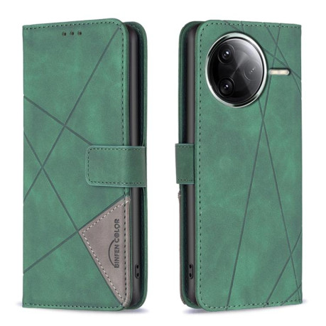 Чехол-книжка Rhombus Texture для Xiaomi Poco F7 Pro / F7 Ultra - зеленый