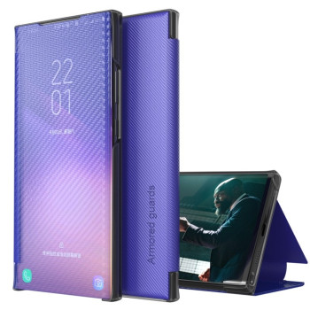 Чехол-книжка Carbon Fiber Texture View Time для Samsung Galaxy S22 Plus 5G - синий