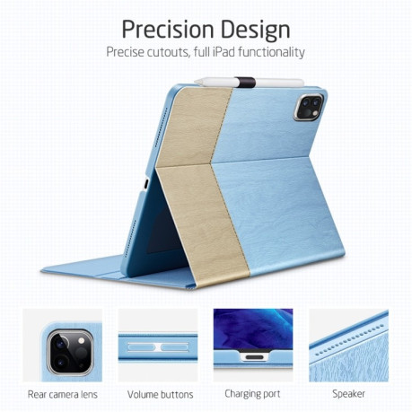 Чохол-книжки ESR Simplicity Series на iPad Pro 12.9 (2020) - блакитний з бежевим