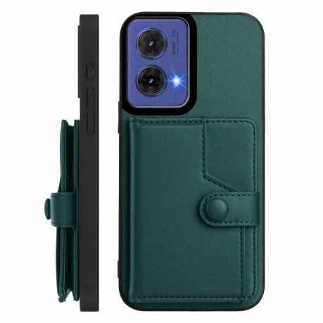 Ударозащитный чехол EU Version Button Card Bag RFID Anti-theft для Motorola Moto G85 - зеленый