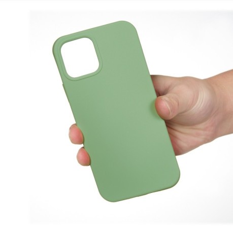 Силиконовый чехол Solid Color Liquid на iPhone 14 - светло-зеленый