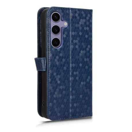 Чехол-книжка с фактурой Honeycomb Dot и магнитным хлястиком на Samsung Galaxy S25 FE 5G - синий