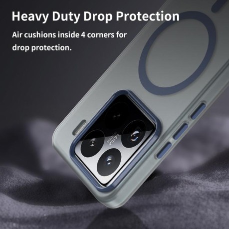 Противоударный чехол MagSafe Frosted Translucent TPU + PC для Xiaomi 15 Pro - синий