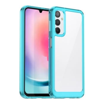 Протиударний чохол Colorful Acrylic Series із кольоровою силіконовою боковиною на Xiaomi Samsung Galaxy A24 4G - блакитний