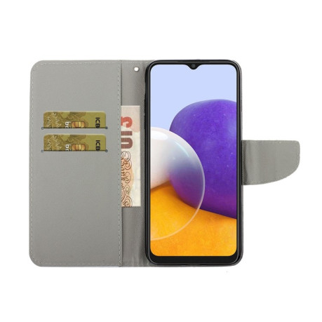 Чохол-книжка Coloured Drawing Pattern Samsung Galaxy M32/A22 4G - Purple Butterfly