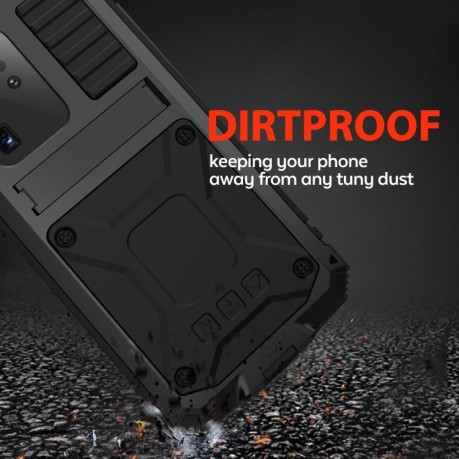 Противоударный металлический чехол R-JUST Dustproof на Samsung Galaxy S20 Plus - черный