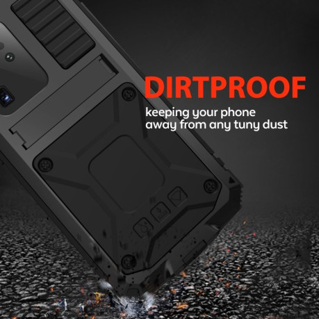 Противоударный металлический влагозащитный чехол R-JUST Dustproof на Samsung Galaxy S20 Ultra - черный