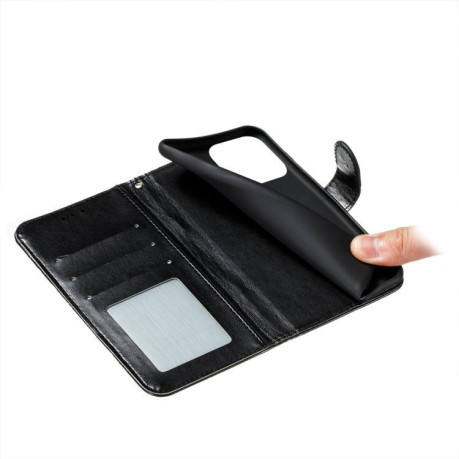 Чехол-книжка Sun Mandala Embossing Pattern на Motorola Edge 60 Neo 5G — чёрный