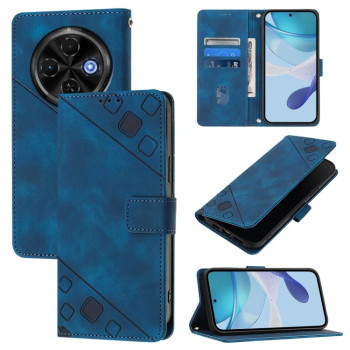 Чехол-книжка Skin-feel Embossed на Tecno Spark 30C 5G / Pop 9 5G — синий