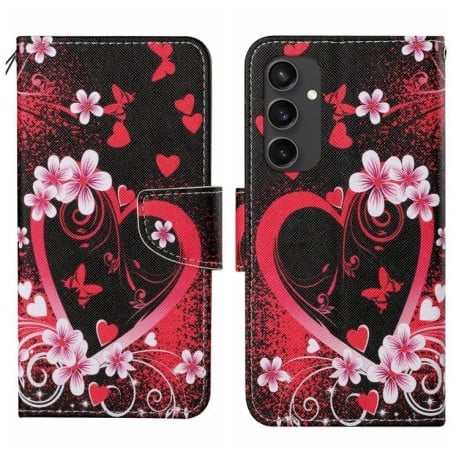 Чехол-книжка Colored Drawing Pattern для Samsung Galaxy S24 FE 5G - Heart