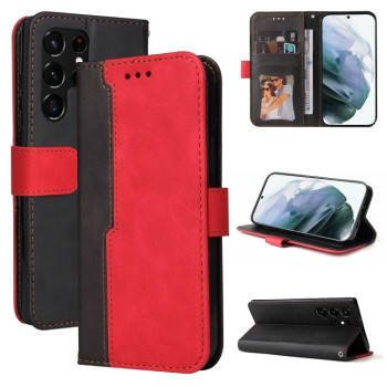 Чехол-книжка Business Stitching-Color для Samsung Galaxy S22 UItra 5G - красный
