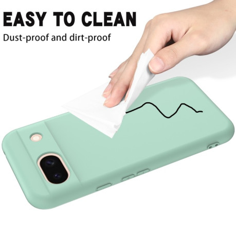 Силиконовый чехол Solid Color Liquid Silicone на Google Pixel 8a - зеленый