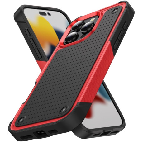 Противоударный чехол PC + TPU Shockproof Protective для iPhone 16 Pro - Red+Black