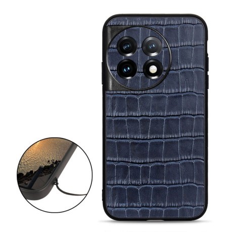 Противоударный чехол Crocodile Texture для OnePlus 11R / Ace 2 - синий