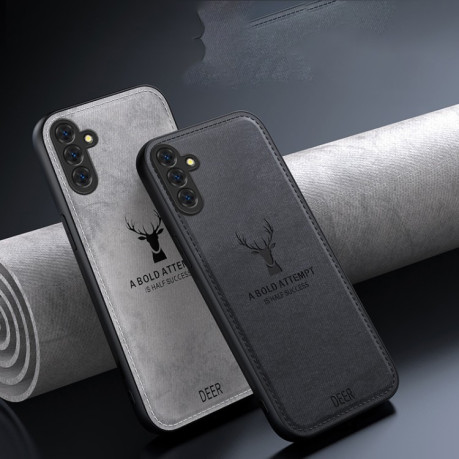 Ультратонкий чехол Deer Head Cloth Skin для Samsung Galaxy S24 FE 5G - черный