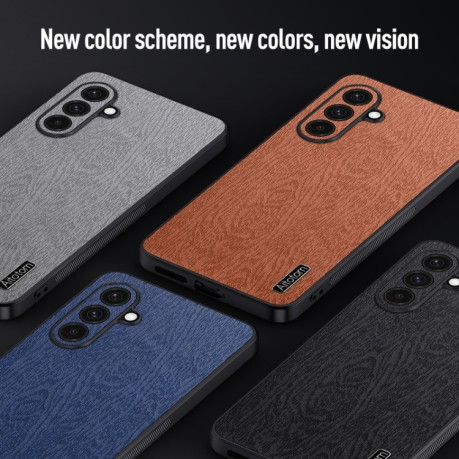 Чохол Tree Bark Leather Shockproof  для Samsung Galaxy A26 5G - сірий