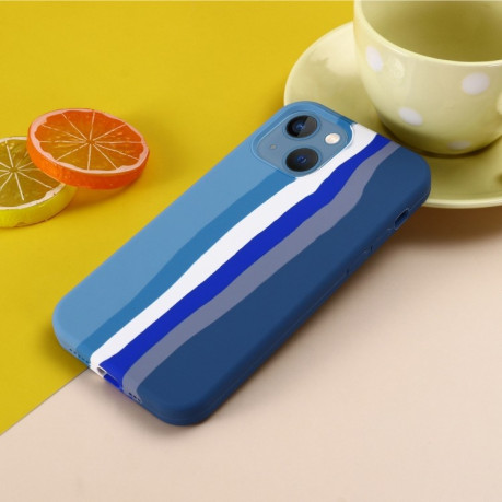Силиконовый чехол Rainbow Liquid Silicone для  iPhone 15-синий