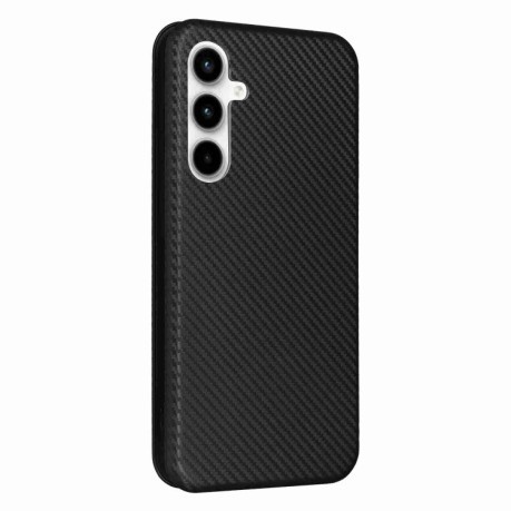 Чехол-книжка Carbon Fiber Texture на Samsung Galaxy A35 5G - черный