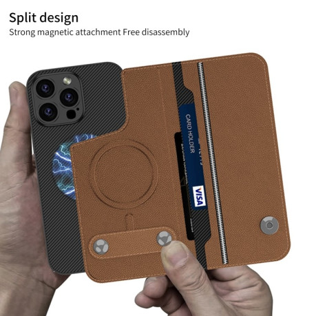 Чохол-книжка GKK Detachable Flip Leather MagSafe для iPhone 16 Pro - Fiber