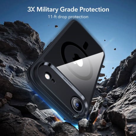 Оигинальный чехол ESR Classic Hybrid с MagSafe + накладка на клавишу на iPhone Air - Clear Black