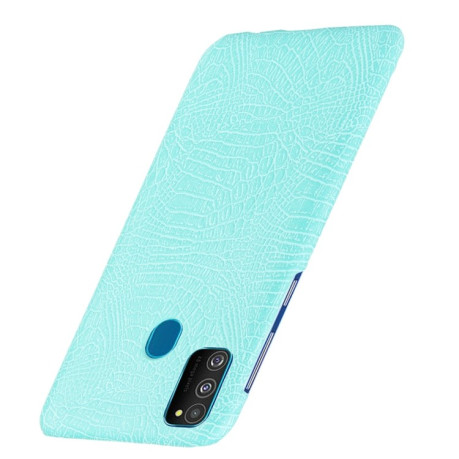 Ударопрочный чехол Crocodile Texture на Samsung Galaxy M21/M30s - светло-зеленый