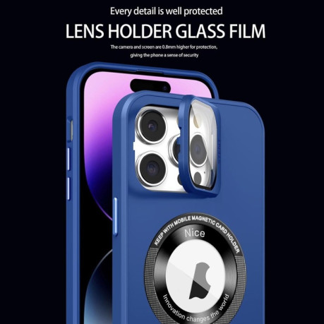 Протиударний чохол Skin Feel Magnifier MagSafe Lens для iPhone 15 Pro Max - блакитний
