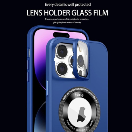 Противоударный чехол Skin Feel Magnifier MagSafe Lens для iPhone 15 Pro Max - розовый