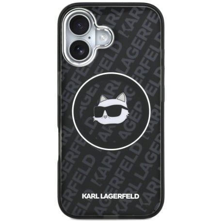 Оригинальный чехол Karl Lagerfeld IML Choupette Head Logo с MagSafe на iPhone 17 - Black