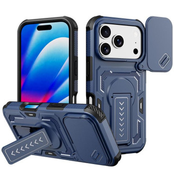Чехол Escase со шторкой камеры и скрытым держателем на iPhone 18 Pro Max — синий