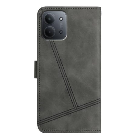 Чехол-книжка Stitching Skin Feel на Xiaomi Redmi 15C 5G / 4G EU 173mm - серый