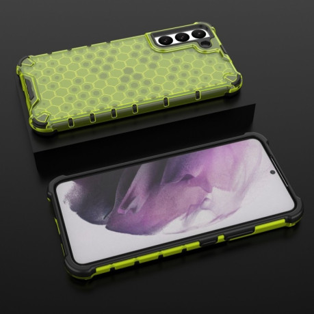 Протиударний чохол Honeycomb with Neck Lanyard для Samsung Galaxy S22 Plus 5G - зелений