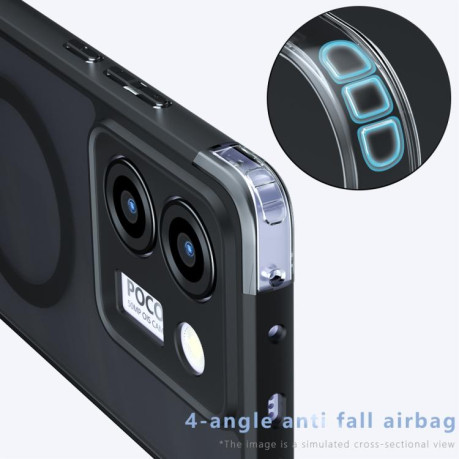 Противоударный чехол Armor Precise Hole PC Hybrid TPU для Xiaomi Poco M7 Pro 5G - черный